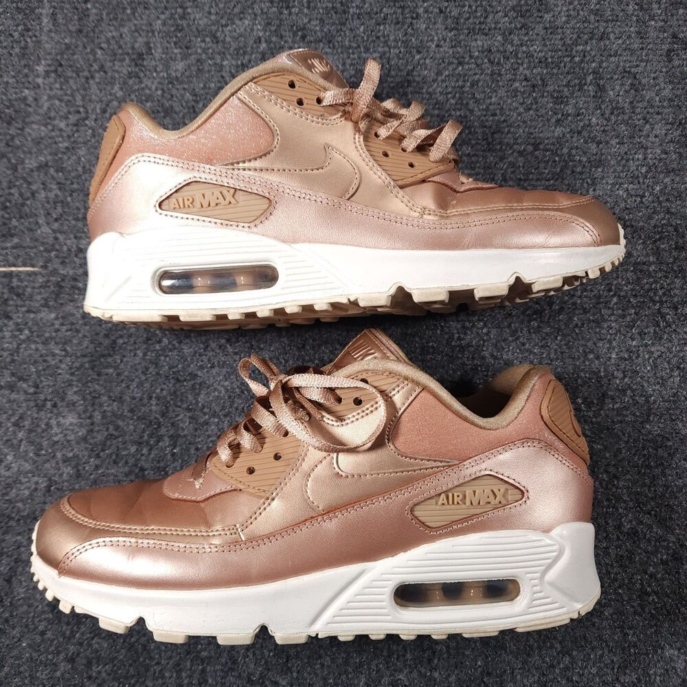 Nike Air Max 90 Women's Rose Gold Metallic Sneakers Size 7.5 Athletic - Picture 7 of 10